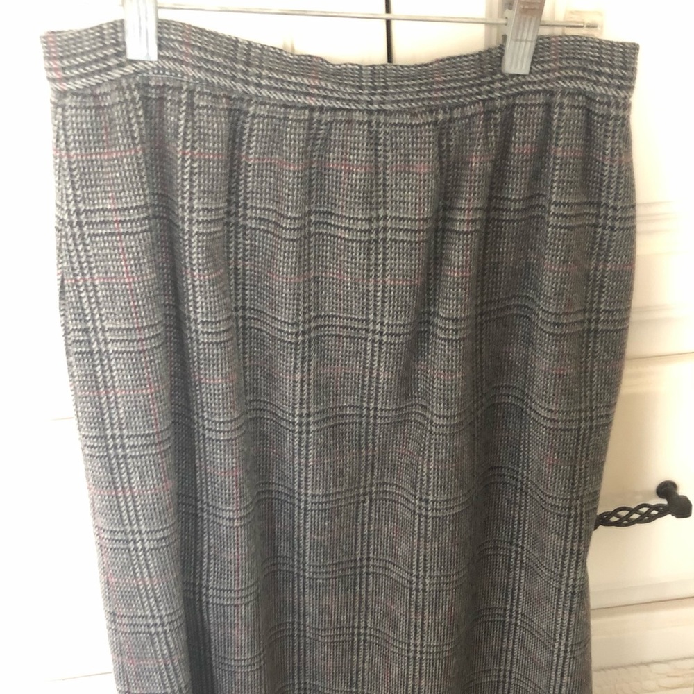 Vintage Plaid Wool Skirt